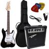 MSA Musikinstrumente 3/4 CHITARRE ELETTRICHE NERO PER JUNIOR - CHITARRA ELETTRICA NERO - LEGNO DI ONTANO MASSICCIO - MSA VISION - PICKUP - TREMOLO - EK303