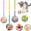 Retro Shaw Palline giocattolo per gatti, 6 gomitoli di lana per gatti con campana all'interno, giocattolo interattivo per gattini e gatti, giocattolo da masticare per la pulizia dei denti, carino e