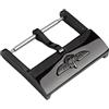 ROUHO 20mm Acciaio Inox Cinturino Orologio Fibbia Ardiglione Robusto Ricambio Orologio Chiusura Accessorio per Breitling-Nero Lucido