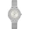 GUESS US Orologio analogico da donna in maglia argentata, uno, Tonalità argento., misura unica, Bracciale