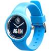 PRESTIGE & DELUXE Orologio da polso unisex Lowell one Unisex Napoli Again Tricolore Scudetti Cinturino Azzurro - Quadrante 38 mm blu + portachiave calcio