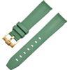 ROUREOX Cinturino in Gomma 20mm Accessorio Polso di Ricambio per Uomo per Rolex Daytona GMT-Master II Dayjust-Fibbia Verde + Oro
