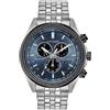 Citizen Eco-Drive - Orologio cronografo da uomo, in acciaio inox, con calendario perpetuo, Quadrante blu, 5 1/2 inches, Sportivo