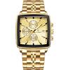 Poedagar Orologio da polso maschile di lusso impermeabile luminoso in acciaio inossidabile orologio cronografo data business casual orologi da uomo al quarzo, Oro e oro., Bracciale