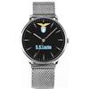 PRESTIGE & DELUXE Orologio da polso Lowell Tidy Mesh Lazio Cinturino in acciaio - Quadrante 39 mm nero + portachiave calcio