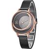 SHENGKE Orologio da polso da donna impermeabile con cinturino a maglie in acciaio inossidabile al quarzo