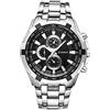 CURREN Orologio da polso da uomo, impermeabile, in acciaio inox, al quarzo, 8023, Argento argento nero, moderno