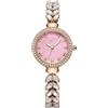 RORIOS Orologio da Polso con Bracciale da Donna Orologi Signora Sera Orologio Elegante Analogico Quarzo Orologio Diamante Acciaio Inossidabile Rosa
