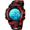 A ALPS Orologio sportivo digitale per bambini dai 3 ai 12 anni, impermeabile fino a 50 m, calendario sveglia, Esercito, Orologio analogico, cronografo, digitale