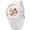 Ice-Watch ICE Flower White Bouquet Orologio Bianco da Donna con Cinturino in Silicone, 017575 (Small)