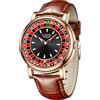SACOSDING Orologi da Uomo, Orologio Analogico al Quarzo in Stile Roulette Unico, Orologio da Polso Impermeabile da 45MM con Grande Quadrante in Lega, Luminoso, Cinturino in Pelle Squisito e Durevole
