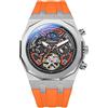 DAXIAOYU Orologio sportivo da uomo, con tourbillon, automatico, meccanico, quadrante multifunzione, con fasi lunari, visualizzazione della data e della settimana, cassa in acciaio inossidabile,