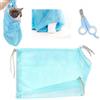 QEEQPF 1 set forbici per unghie per animali domestici e borsa per il lavaggio del gatto, borsa in rete per forbici per unghie da bagno, forbici per animali domestici per gatti, piccoli animali (blu)