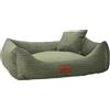 Leo4dog Letto per cane in velluto a coste, copertura lavabile per cani piccoli, medi e grandi, cuscino, divano, cesta. (Oliva, M 80x60)