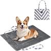 Pawsee Copertina impermeabile per cani - 80 x 60 cm - Tappetino lavabile per esterni - Cuscino per cani da portare con sé - Pieghevole - Per viaggi, auto, campeggio - A righe