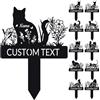 WBgjsnklbnl Marcatori per tomba in metallo personalizzati per cani e gatti, lapide commemorativa per giardino, cortile, tomba, animali domestici, regali per la perdita di animali domestici