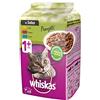 Whiskas Pranzetti in Salsa 1+ Anni 6 x 50 g, Cibo per Gatto con Pollo, Manzo e Tonno - 12 Confezioni (72 Pezzi in Totale)