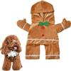Genérico Costume da Pan Di Per Cani, Costume Da Gingerbread Per Animali Domestici, Cani E Gatti, Vestiti Di Trasformazione Natalizia, Costume Con Cappuccio, Costume E Divertente Per Cani, Gatti