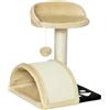 PawHut Albero Tiragraffi per Gatti per Gioco e Relax 36x36x44 cm Beige