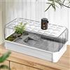 EsmjcQualion Tartarughiera per Tartarughe d'Acqua e di Terra | Terrario per Rettili con Filtrazione Multistrato e Acqua | Gabbia Teca con Copertura per Tartarughe di Terra | Kit Contenitore Plastica per Terrario(W