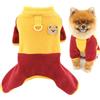 SMALLLEE_LUCKY_STORE Pigiama per cani in pile sfocato per cani di taglia extra piccola tuta per cuccioli a blocchi di colore con anello a D accogliente maglione caldo inverno autunno pullover a