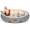 Nobleza Cuccia Cane Gatto Interno, Cuscino Rotonda Lavabile per Cani Taglia Piccola, Lettino Ciambella Morbida per Animali, Anti-Scivolo, Lati Rialzati, Grigio, Ø70 x 18 cm