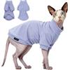 JL WarmPaws Sphynx - Maglione per gatti senza pelo, morbido, caldo, a maniche lunghe, per cani di piccola taglia, per cani di piccola taglia, maglioni per animali domestici (viola chiaro, 2XL)