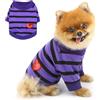 PAIDEFUL Camicia a righe per cani di piccola taglia, in morbido jersey di cotone, con paillettes a cuore, traspirante, a maniche corte, estivo, per chihuahua, Yorkie, gatti, viola, XL