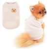 PAIDEFUL T-shirt per cani di piccola taglia Cartoon Patch Primavera Estate Canotta Morbida e confortevole Vestiti per cuccioli Abbigliamento per gattini, Crema, S