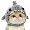 Generico Cappello per gatti, per abiti da morbido regolabili a forma di squalo | Cappello caldo per costume da gatto | per cosplay fotografici di travestimenti da festa