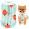 SMALLLEE_LUCKY_STORE Maglione in pile per cani di piccola taglia e gatto, felpa con stampa fragola e anello a D, gilet per cuccioli di Yorkie Chihuahua, abbigliamento caldo per l'inverno e l'autunno,