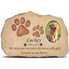 ZHUNYSU Pietre commemorative per cani e gatti, pietra lapide personalizzata per cane, gatto tomba, impronte di zampe, regalo per la perdita di animali domestici (impronte di zampe + foto commemorativa