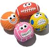 SCHITEC Palline per cani che squittiscono, confezione da 4, simpatici giocattoli interattivi in gomma di lattice con sonaglio, 5,6 cm, morbida palla rimbalzante per cuccioli di piccola razza