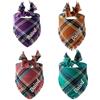 XEL Bandana per Cane Personalizzata Nome Ricamato Personalizzato Bordi Plaid Cane Sciarpa di Natale Bavaglino Collari per Fazzoletti per Cani di Piccola Taglia Media