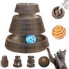 Gienslru Kitten Curl, Kitten Curl Toy, Kitten Kurls Cat Toy, Interactive Scratch Pad Cat Toy with Toy Bell Ball for Indoor Cat, Magic Organ Cat Scratcher Board (C)