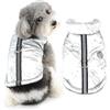 Ranphy Cappottino per cani di piccola taglia foderato in pile con anello a D riflettente impermeabile per cuccioli con stampa astronauta spaziale, caldo abbigliamento invernale imbottito per gatti per