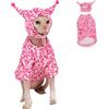 GigglyHouse Sphynx - Set completo per gatti con cappello e felpa, set completo per gatti senza pelo, Cornish Rex e Devon Rex (abito rosa, L (2,9-3,6 kg)