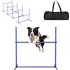 Froadp Agility - Set di 4 aste Slalom per cani, regolabile in altezza, per allenamento di coordinazione, in plastica, ostacoli con borsa per il trasporto (blu)