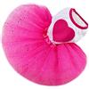 BODHI2000 ® vestitino per cucciolo con cuore e paillette, tutù con gonna in tulle, abito da sposa per cucciolo di cane gatto