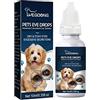 Ellisalano Pet Gocce Oculari per Cani e Gatti per Eliminare i Segni di Lacrimazione per Alleviare Il Prurito agli Occhi Gocce di Pulizia Delicata (10ML)