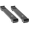 Generico Supporto a rulli for apparecchi mobili estensibile da 2 pezzi | Base supporto dotata di ruote for uso lavatrice e frigorifero(2pcs Black)