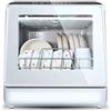 ksamwjf Lavastoviglie da Tavolo, Lavastoviglie Automatica da Banco Mini Lavastoviglie Portatile, Basso Livello di Rumorosità, Finestra Visiva Panoramica, Facile da Pulire, 220V 900W