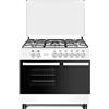 Lar.el Cucina da 90x60 BIANCA LAR.EL forno ELETTRICO con vano porta bombola 5 fuochi