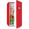 KLARSTEIN Beercracker - Frigorifero da 90L, Volume: 90L, Classe Energetica E, Vano Freezer, Vano per le Verdure, 3 Vani sullo Sportello, Apribottiglie Integrato, 2 Ripiani in Vetro, Rosso