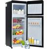 Merax Frigorifero con freezer, frigorifero a doppia porta, 92 l, con congelatore da 28 l, 45 dB, LED, ripiani in vetro, scomparto per verdure, ripiani per porte, cucina, soggiorno, ufficio, nero