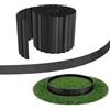 ACXIN Bordo per prato alto 18 cm, in metallo zincato, facile da montare, per aiuole e giardino, lunghezza personalizzabile, flessibile, blocco radice e bordo tagliente, 5 m, colore nero