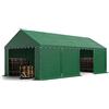 TOOLPORT Tendone deposito 4x8 m PVC 800 N impermeabile tenda capannone con telaio al suolo verde scuro
