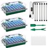 BONJUME Serra, 3PCS Vasi da Coltivazione Terreno Set da Interno 120 Celle Set da Coltivazione Scatola da Coltivazione con Lampada per Piante per La Crescita delle Piante E La Germinazione dei Semi