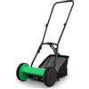COSTWAY Tagliaerba a Spinta, Tosaerba Manuale con Larghezza di Taglio di 30 cm, Raccoglitore da 18,5 L & Altezza di Taglio Regolabile 15-40 mm, 2 Ruote Antiscivolo, per Giardino (Verde)
