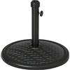 Outsunny Base per Ombrellone di 14 kg in Metallo e Cemento, Basamento per Ombrellone con Manopola per Uso Esterno, per Pali di Ombrelloni da Ø32-38 mm, Ø46 cm, Nero